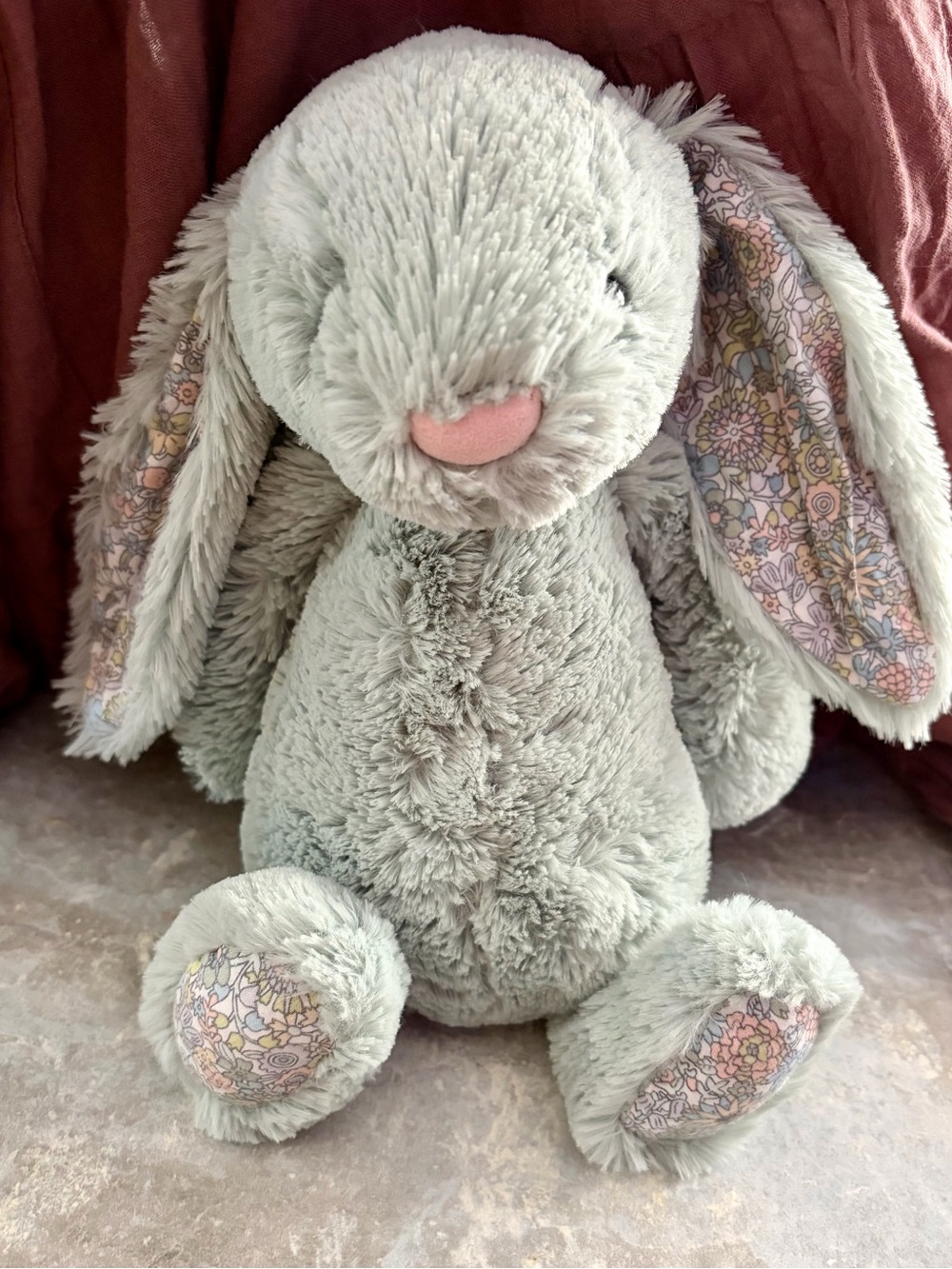 Rare Jellycat Small 7" Blossom Sage Bunny Retired Mint Green Soft Plush